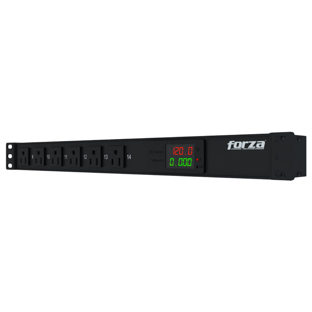 Forza - Power distribution unit - Rack-mountable - AC 100/120 V - 14 Tomas de Corriente - NEMA 5-15R 1U SPD Metered - Forza Power Technologies